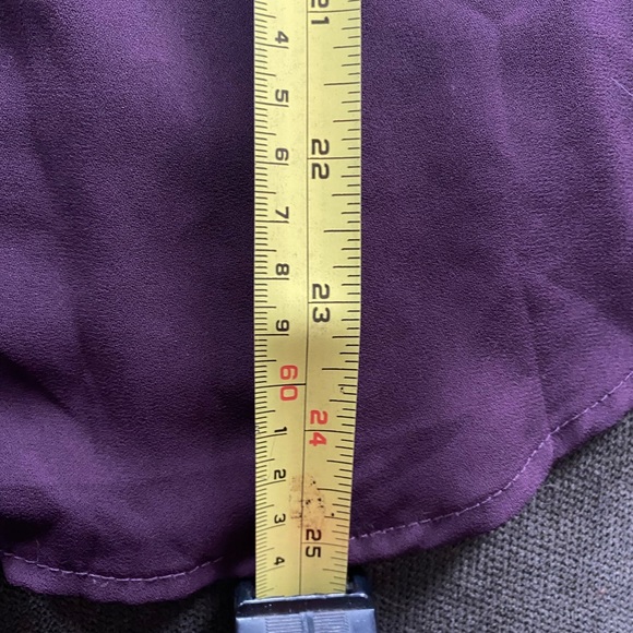 Garage - Plum Sheer Button Down Blouse - Picture 10 of 12